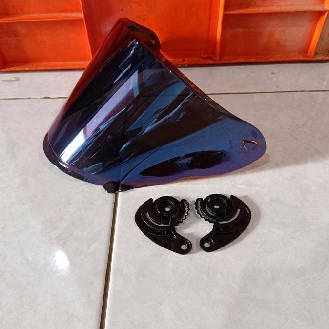 FLAT VISOR KACA HELM NHK R6 SERIES FREE RACHET NHK R6 KACA NHK R6 helm setengah wajah visor silver