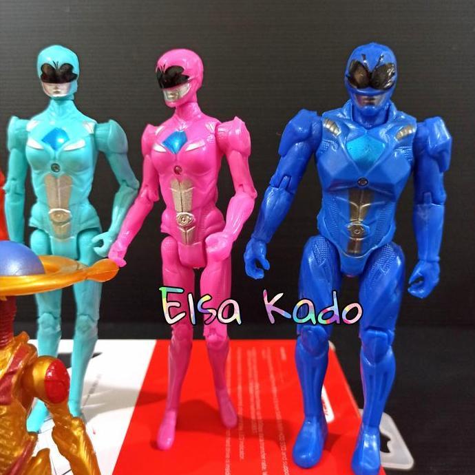 Power Rangers Figure Set 6 Mainan Topper Cake Hiasan Kue Power Ranger