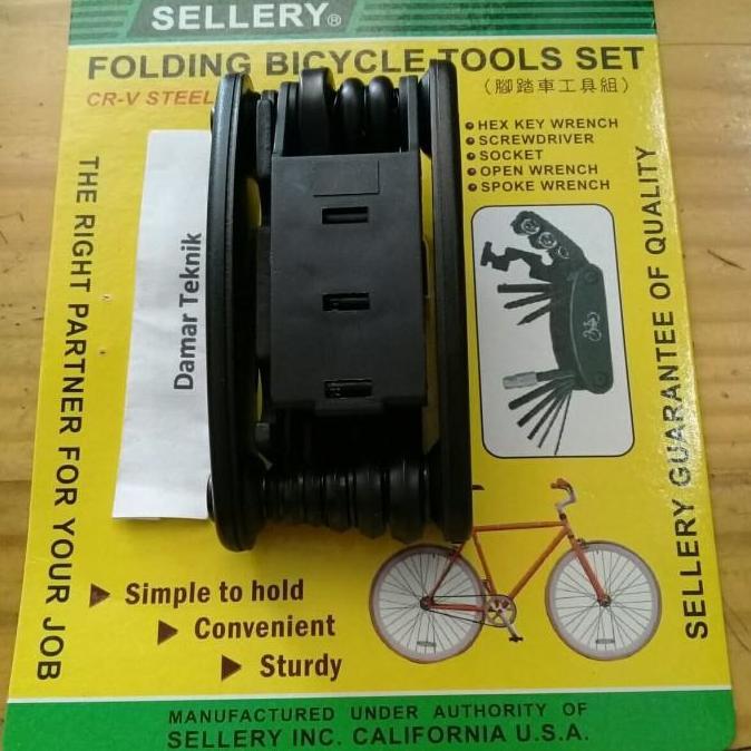 Kunci Sepeda Tools Set Sepeda Sellery Usa Folding Bicycle Tools Set