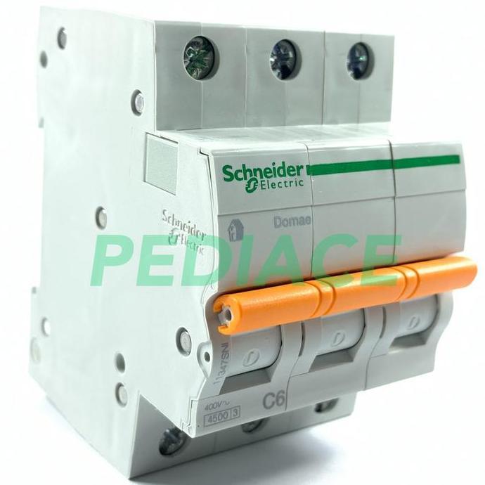 MCB 3 Phase Schneider Merlin Gerin 6A 1300 Watt Circuit Breaker SNI