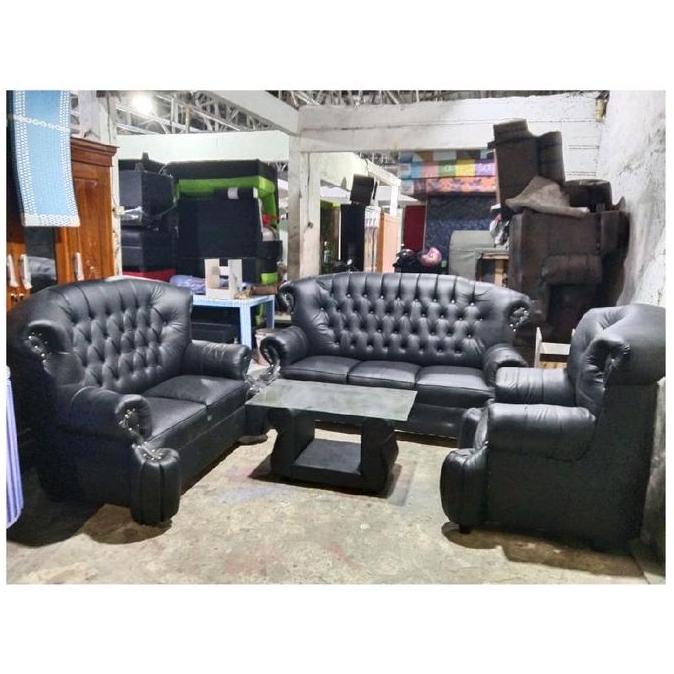 Terlaris Kursi Tamu / Sofa Ruang Tamu Jaguar Hitam 1 Set