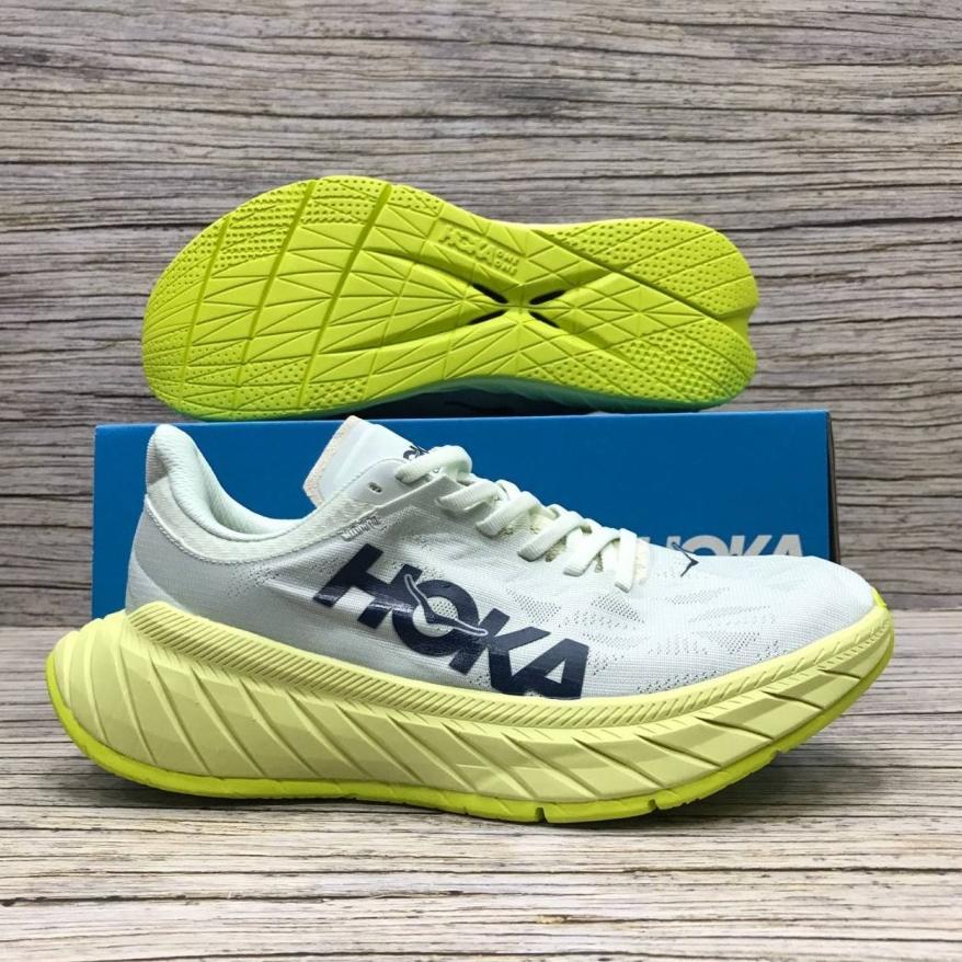 Promo Sepatu Running Olahraga Jogging Hoka Sepatu Hoka One One Carbon X2 Pria Wanita Sepatu Lari Dew
