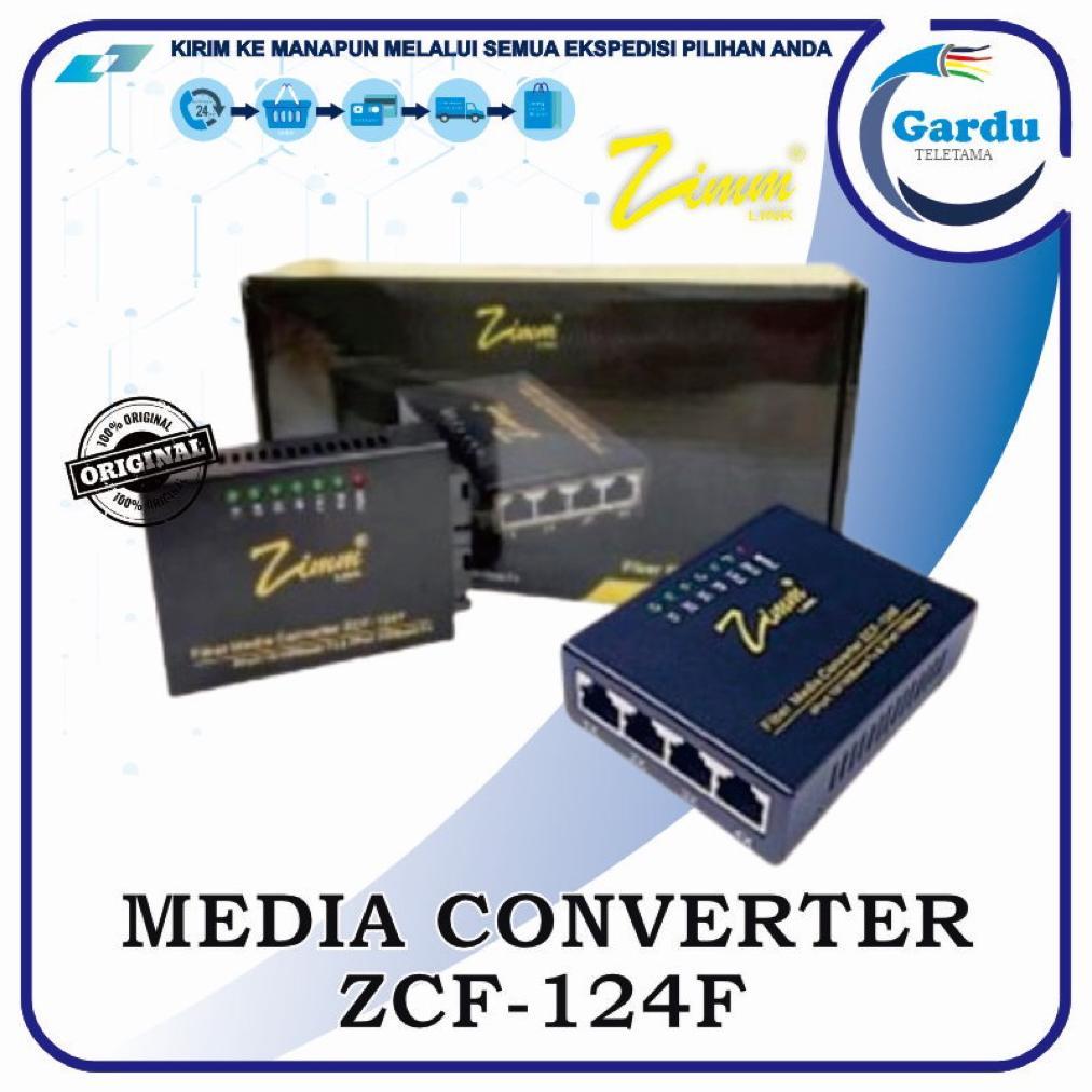 Media Converter Zimmlink ZCF-124F 2 Fo Sc Ab to 4 Lan 10/100Mbps Tool kit