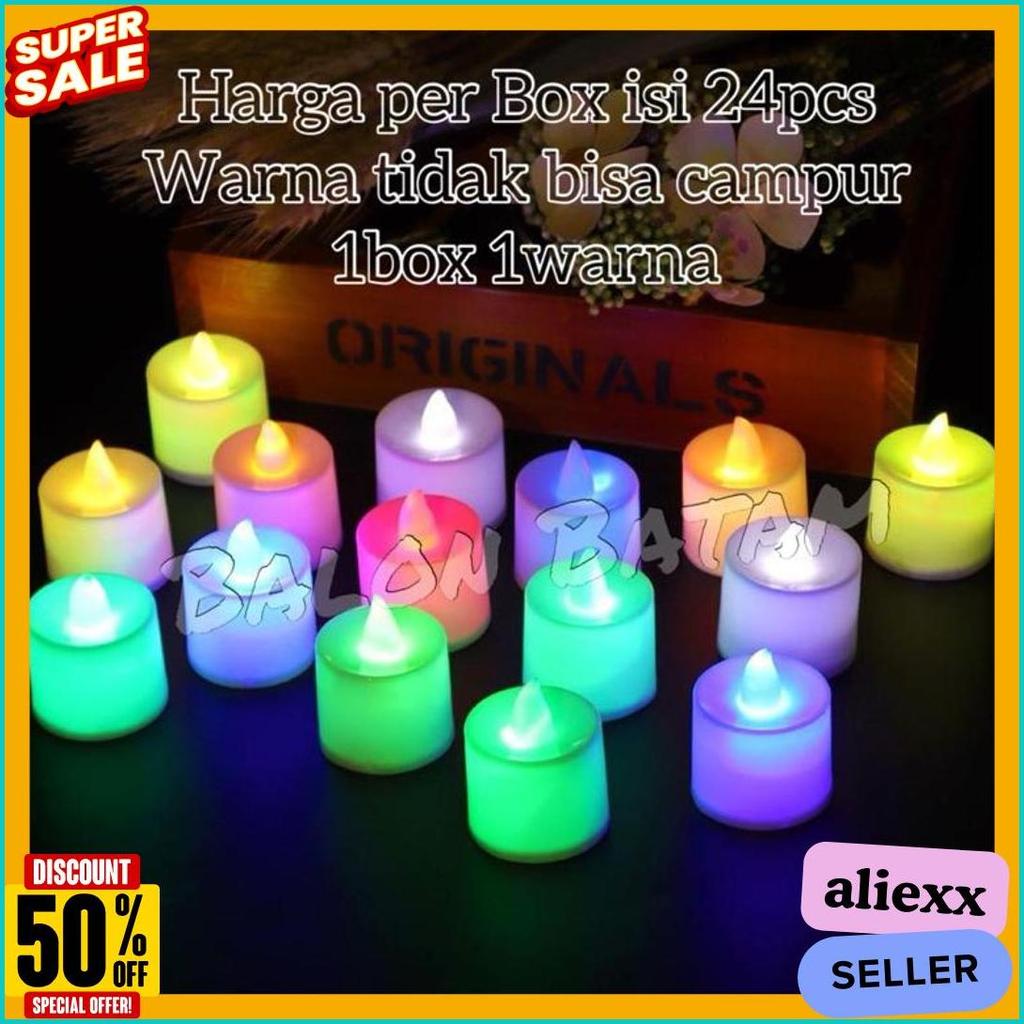 Cod Grosir Isi 24Pcs Lilin Mini Led / Lilin Elektrik / Lampu Hias Natal