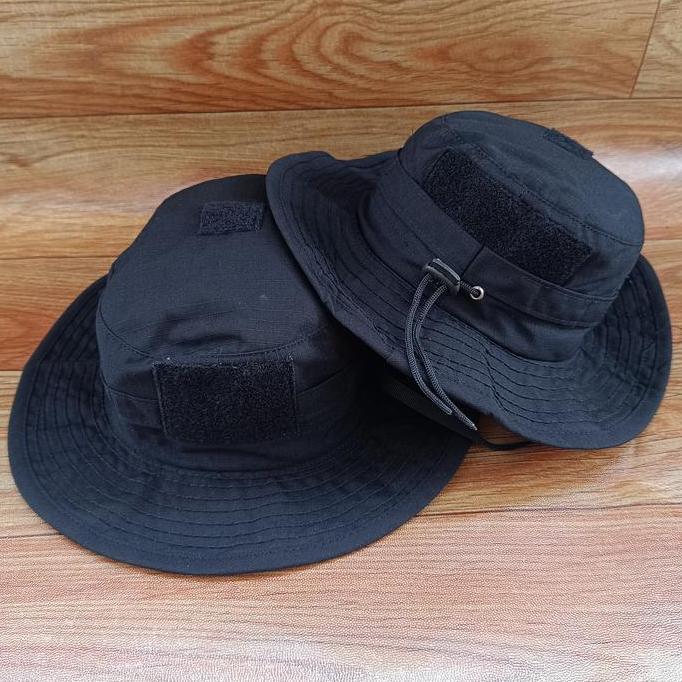 Topi Rimba Tactical Hitam / Topi Rimba Hitam Tactical / Topi Rimba