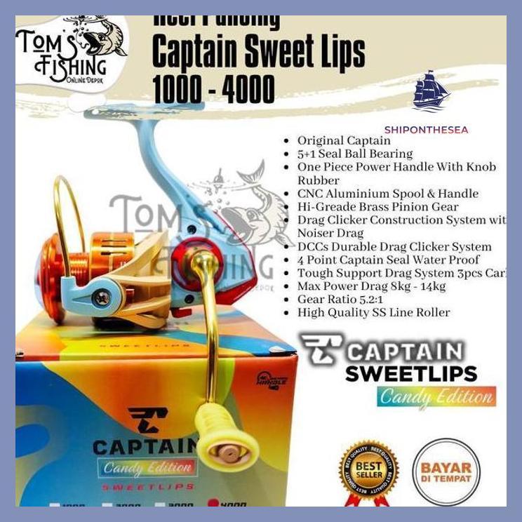 (PANCING) REEL PANCING CAPTAIN SWEETLIPS 1000 - 4000 SW (5+1 BEARING) CANDY EDITION - TOMS FISHING P