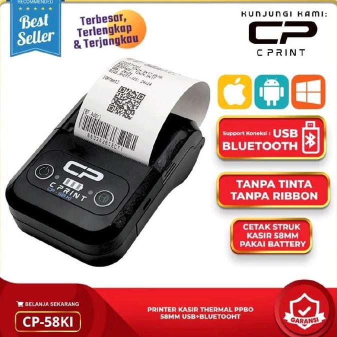 [COD] Printer Bluetooth Mini Portable Thermal CP-58KI untuk Cetak struk PPOB struk TokennListrik Pul