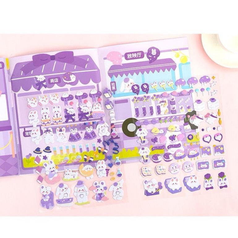 Buku Stiker Diy Bear Quite Book Beruang Landscape Sticker Ruangan Trend