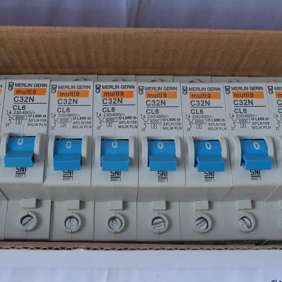 Hg-24 Mcb Merlin Gerin Biru 2A 4A 6A 10A 16A 20A 25A 32A 40A 63A Multi9 2 4 6 10 16 20 25 32 40 60 A