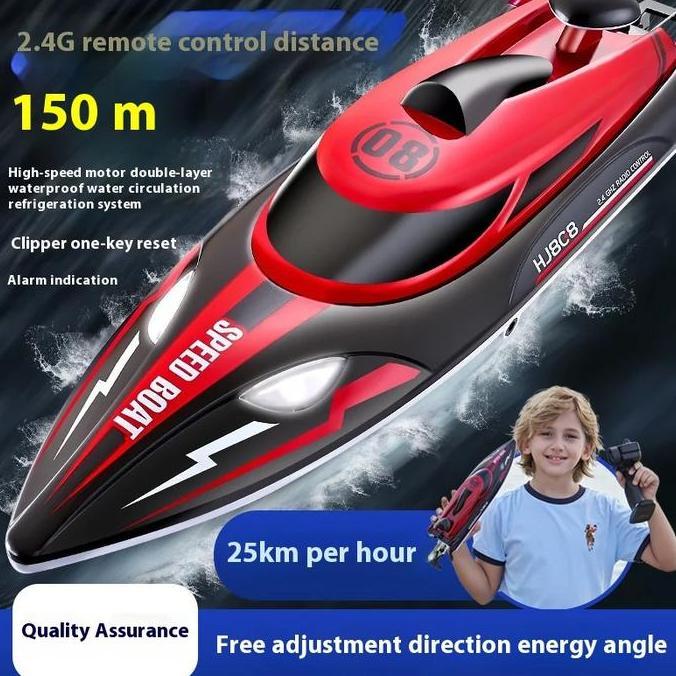 rc boat HJ808 2.4ghz 25kmh speed 150 meter kontrol kapal rc speed boat TERBARU