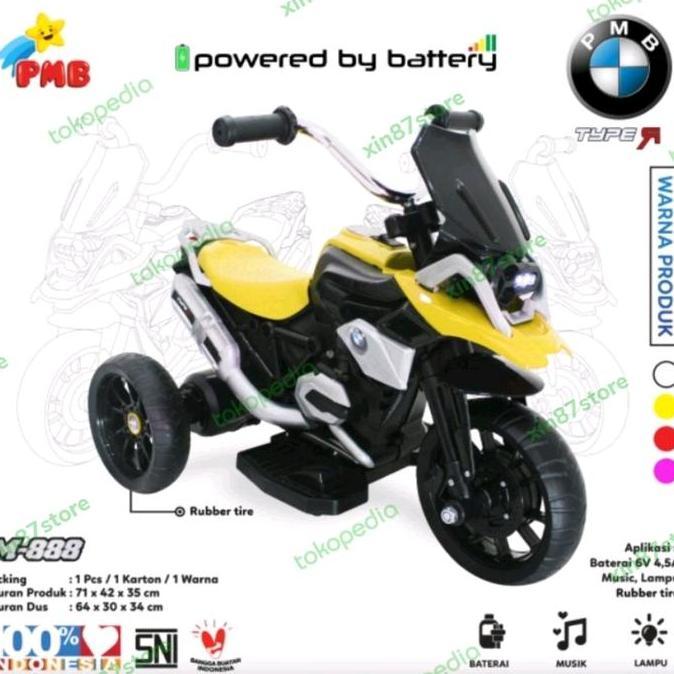 SEPEDA RODA TIGA PMB M888A / SEPEDA MOTOR AKI LISTRIK ANAK M888 (AKI)