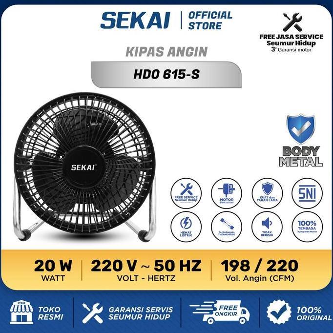 gonjabless - sekai hdo 615-s kipas angin duduk meja 12 inch