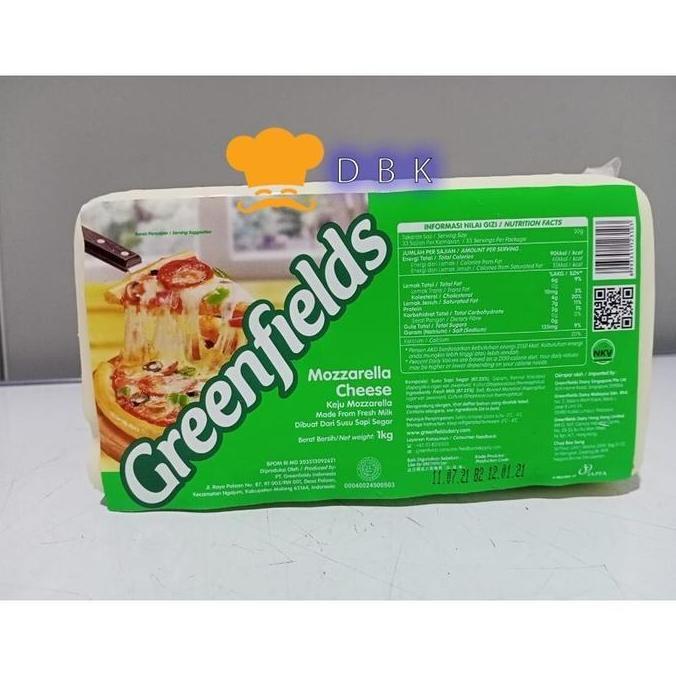oge_stores - greenfields mozzarella 1kg - keju blok mozzarella