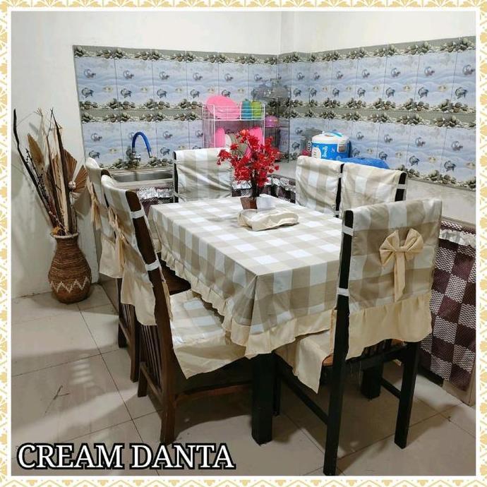 Grosir Sarung dan alas Meja/kursi Makan Set kursi 4 Dan 6 Bisa Dicuci Katun Katun Tahan air