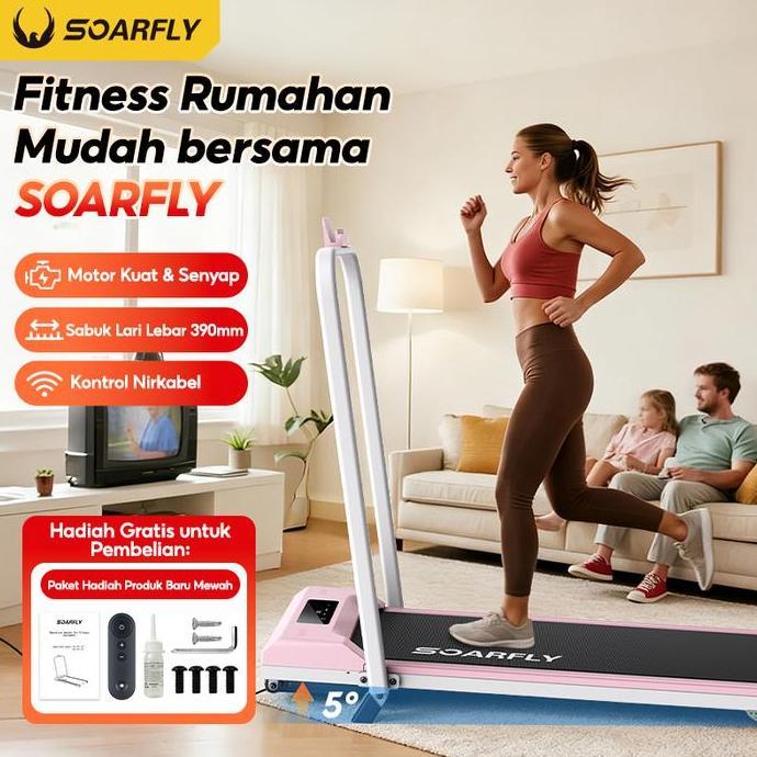 Promo Subsidi OngkirSOARFLY Treadmill Elektrik Listrik Walking & Running Pad Peralatan Olahraga Jala