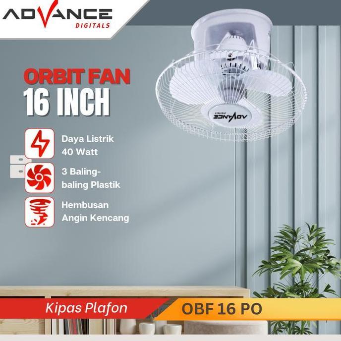 gonjabless - advance ceiling fan 16 inch orbit fan gantung 3 blades