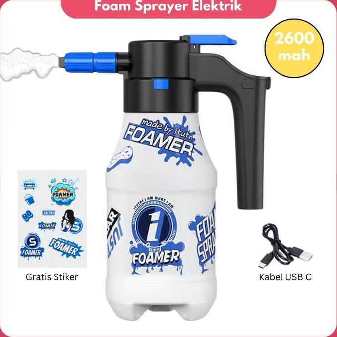 GENIVALEZZ - SPRAYER FOAM ELEKTRIK 26MAH - SEMPROT SALJU MOTOR 1.5L PORTABLE ALAT CUCI KENDARAAN