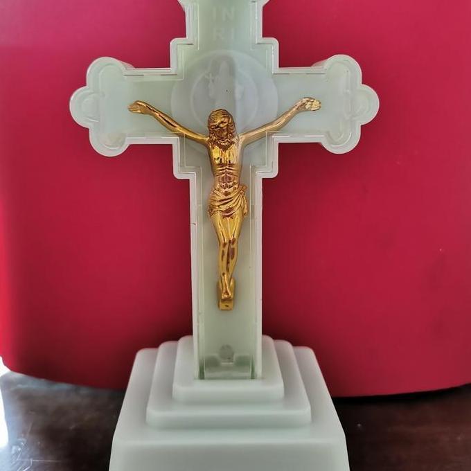 (:(:(:(] Lampu salib yesus Warna Hijau giok Uk 8x18cm