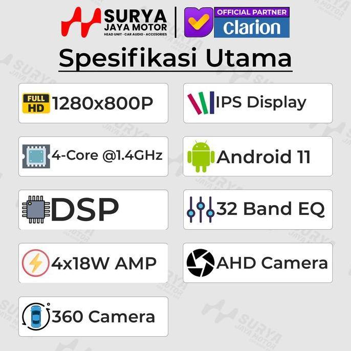 Sale Clarion Gl-500 10 Inch 4/64 Gb Head Unit Mobil Android 11  Smartphone Link Ips 1280X800P Wired 