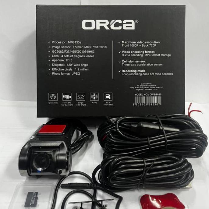 Murah Dvr Dual Camera Orca Car Mobil Kamera Dashcam Ahd