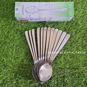 Sendok Stainless Steel Tebal Premium Isi 12 / Sendok Makan / Alat Makan / Sendok Hotel / Sendok DNT-