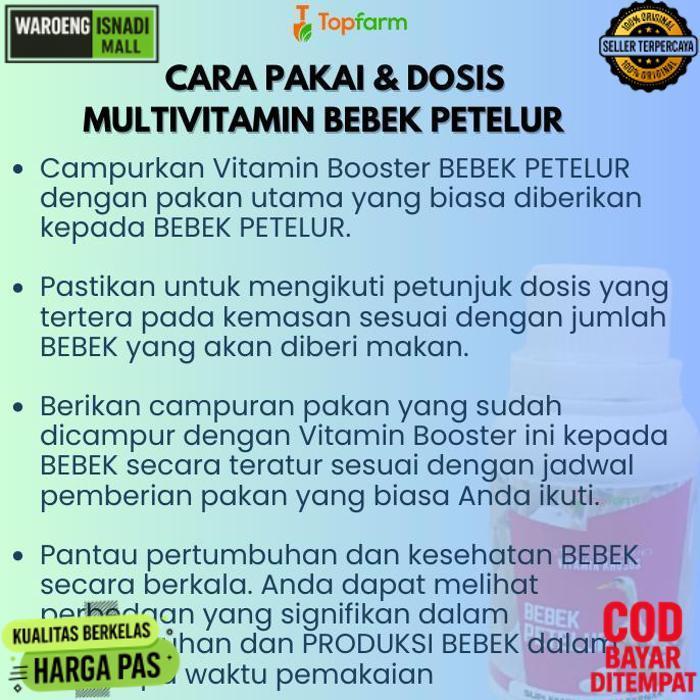 Termurah Vitamin Pemacu Bebek Petelur / Vitamin Ternak Bebek Petelur / Vitamin Buat Bebekpetelur / V