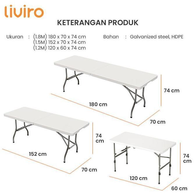 Qohahruns - Liviro Meja Lipat Portable Jumbo Camping Outdoor Indoor Kuat Kokoh