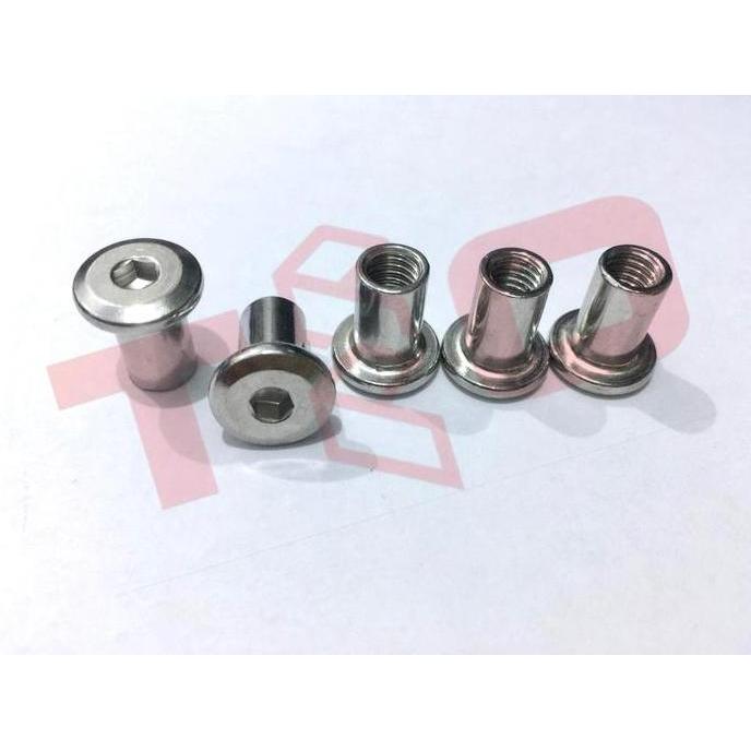 Mur Topi Stainless M6 x 12 x 13 - Mur JCN M6x12x13 - Mur TUTUP JCBC