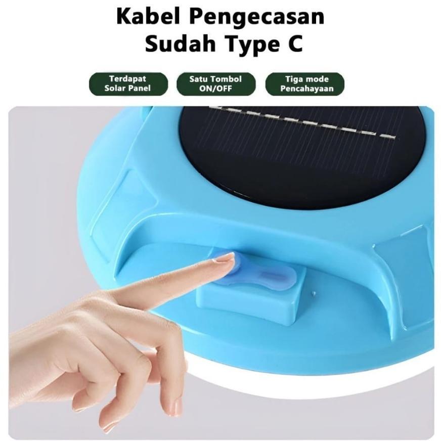 NEW Lampu Emergency MAXPOWER UFO Gantung Solar Panel - Lampu camping Emergency UFO - Waterproof IPX6