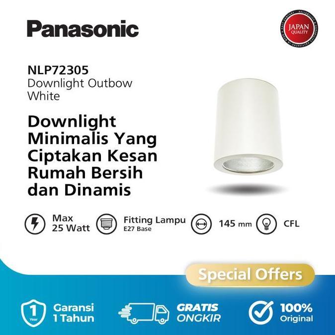 Panasonic Lampu Downlight Outbow Putih Silver Frosted