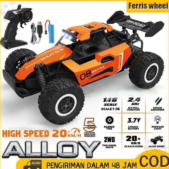 opaljavanes99 - rc mobil offroad 2.4g alloy remote control 2wd kecepatan tinggi dengan lampu drift r