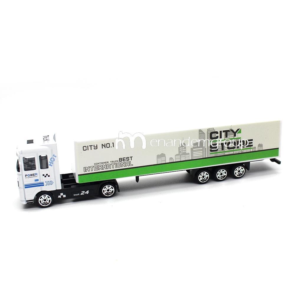 Diecast Miniatur Mainan Mobil Truk Kontainer Pemadam Trailer Metal