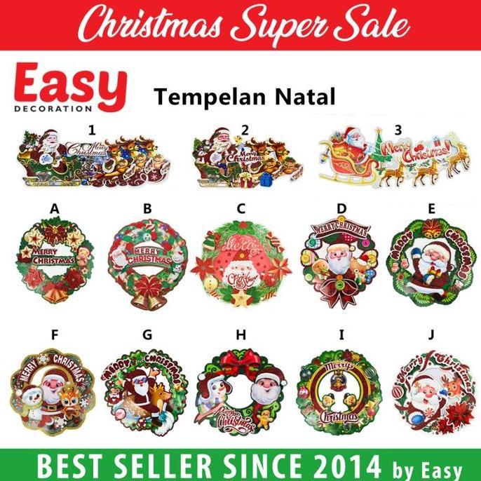 :>:>:>:>] Dekorasi Natal Tempelan Dinding - Wall Stiker Natal