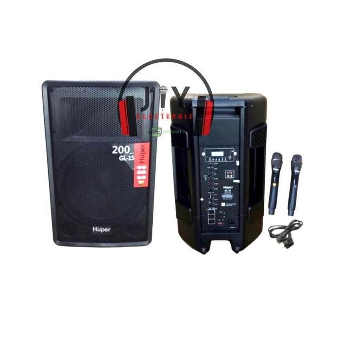 Speaker Portable Wireless Huper 15 inch GL15 GL 15 GL-15 Original