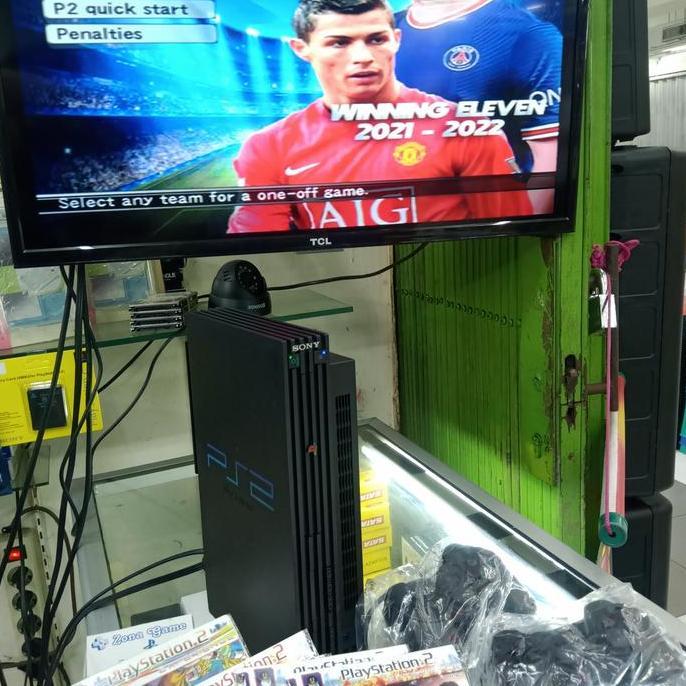 playstation PS2 fat baca kaset komplit 2 stik kaset dus kabel