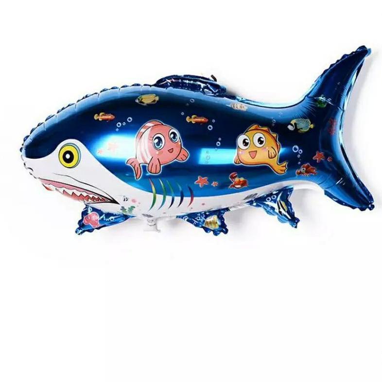 Balon Foil Ikan Hiu/Balon Ulang Tahun Ready