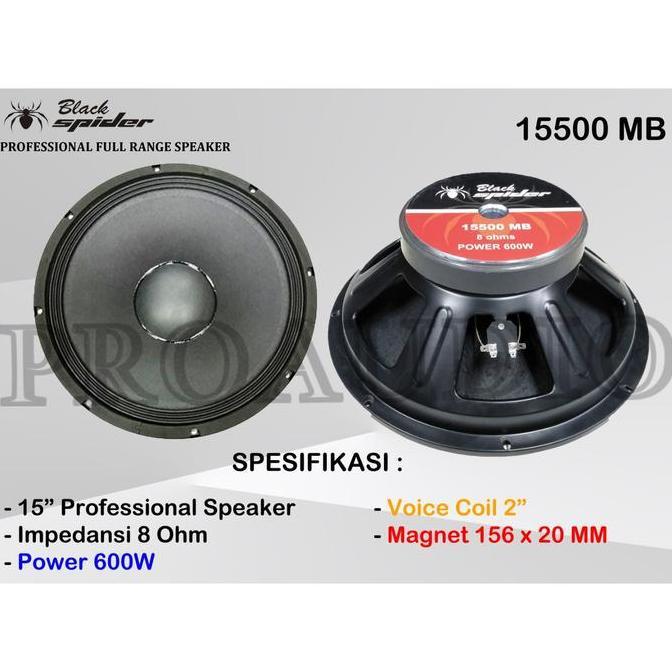 Speaker Full Range 15in 15 inch 15 in Black Spider 15500 MB BS 15500