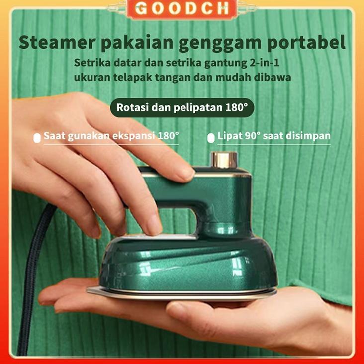 GOODCH Setrika Portable Mini Uap Alat Setrika Genggam Anti Kerut, USB Rechargeable, Mudah Digunakan,