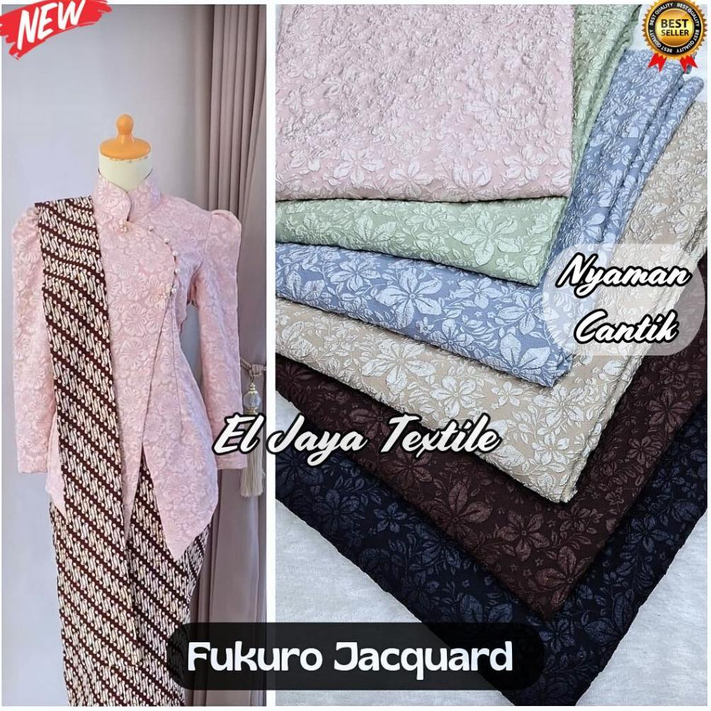 Jacquard Fukuro / Kain Jaguard Emboss Timbul / Kain Jacquard Emboss / Bahan Kebaya Janggan / Kain Ja