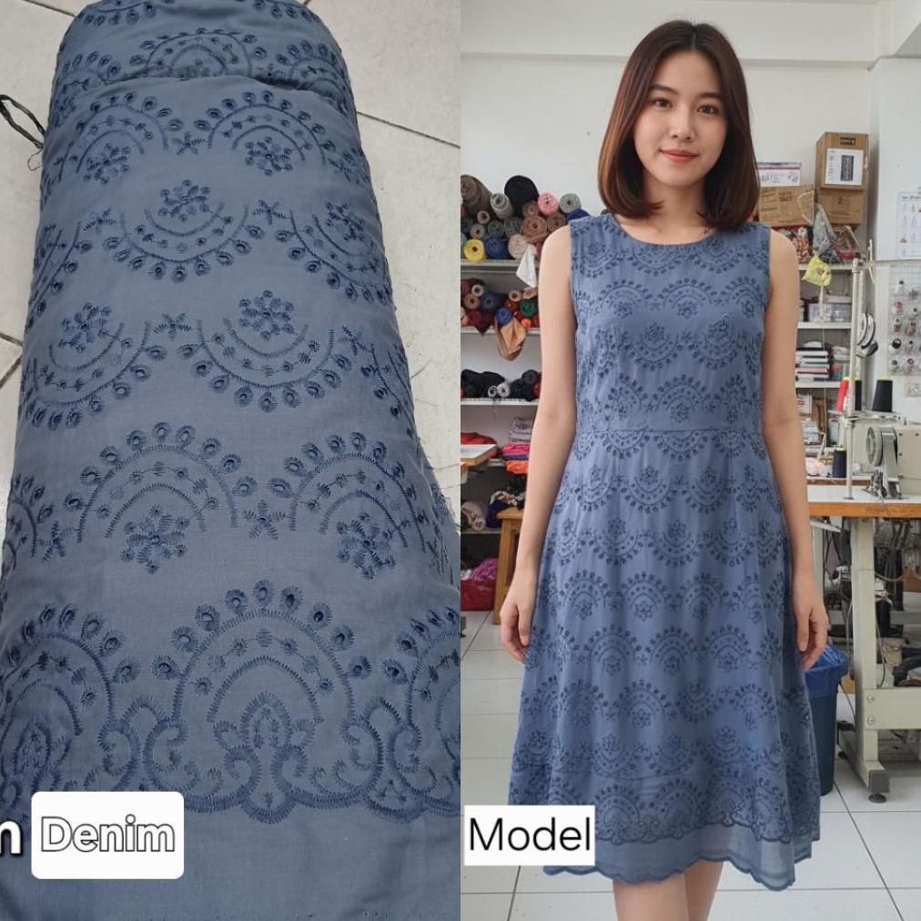 Kain bahan katun bordir bolong / Kain katun bolong import