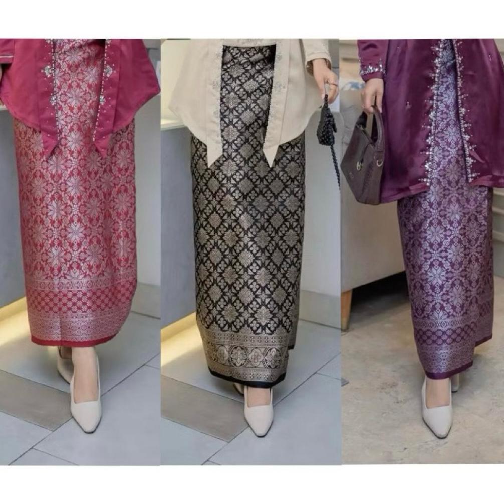 Rok Songket Span//Bawahan Kebaya Wisuda//Rok span //Kain Songket Palembang//Rok Span Karet Samping//