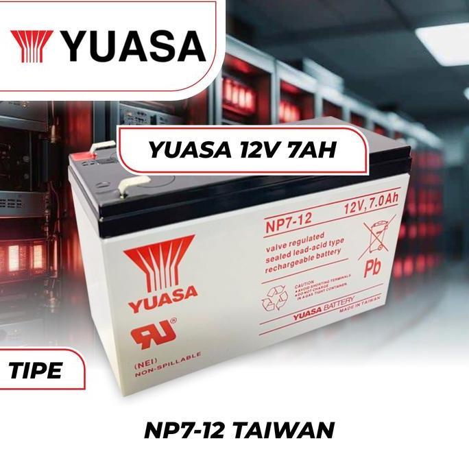 Grosir Aki Yuasa Taiwan 12V 7Ah Aki Yuasa Np7-12 Aki Kering Aki Ups Yuasa Baterai Ups Battery