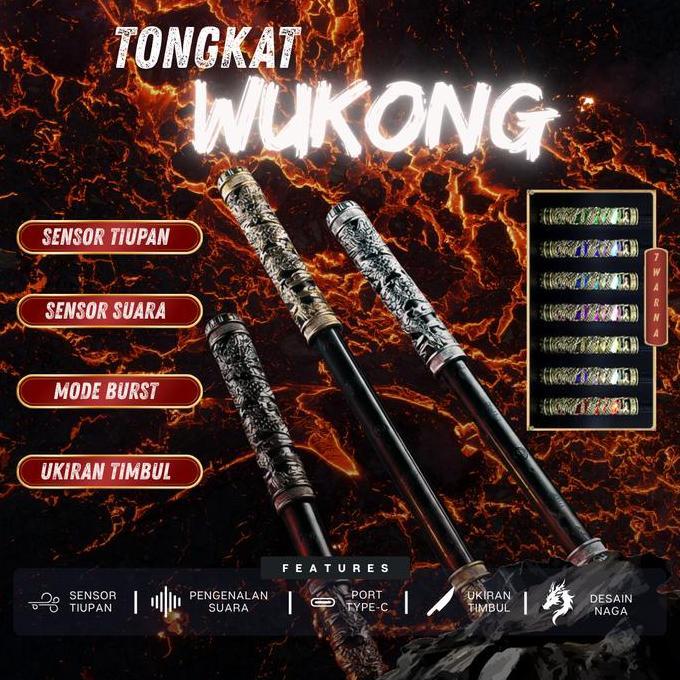 Novelty Mainan anak-anak, dikendalikan suara, dengan lampu, tongkat Raja Monyet, alat peragaru yi ji