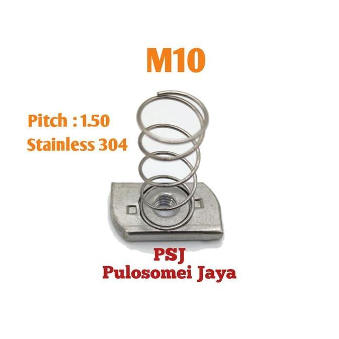 Spring Nut Stainless M10 / Mur Pegas / Mur Per / Stainless 304