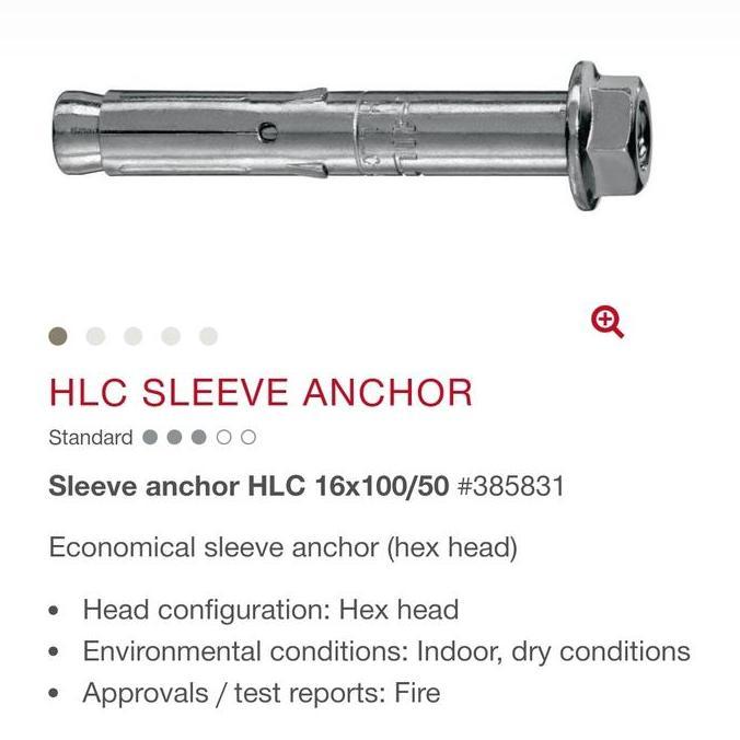 DYNABOLT DINABOLT SLEEVE ANCHOR ANGKUR HILTI HLC 16 x 100 / 50 M16