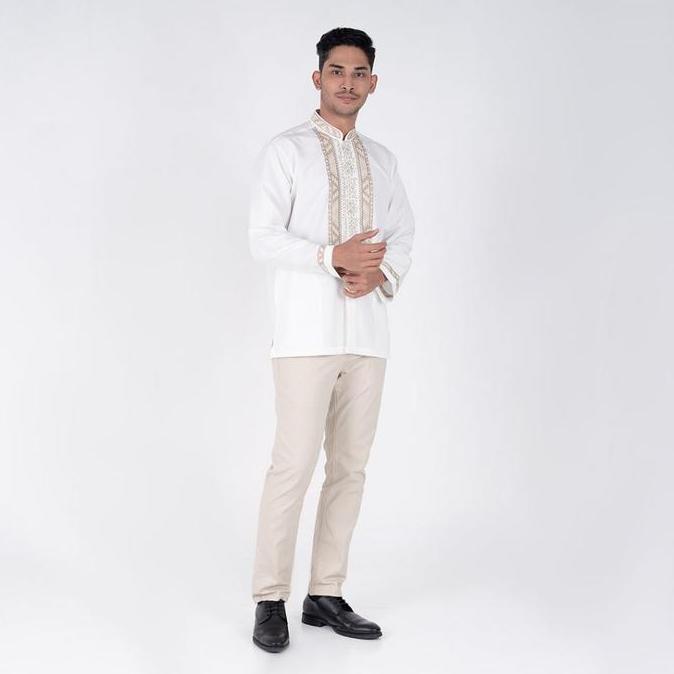 Sandalankseller - Benhill Taqwa Koko Bordir Putih Lengan Panjang Seri 2636-9-91