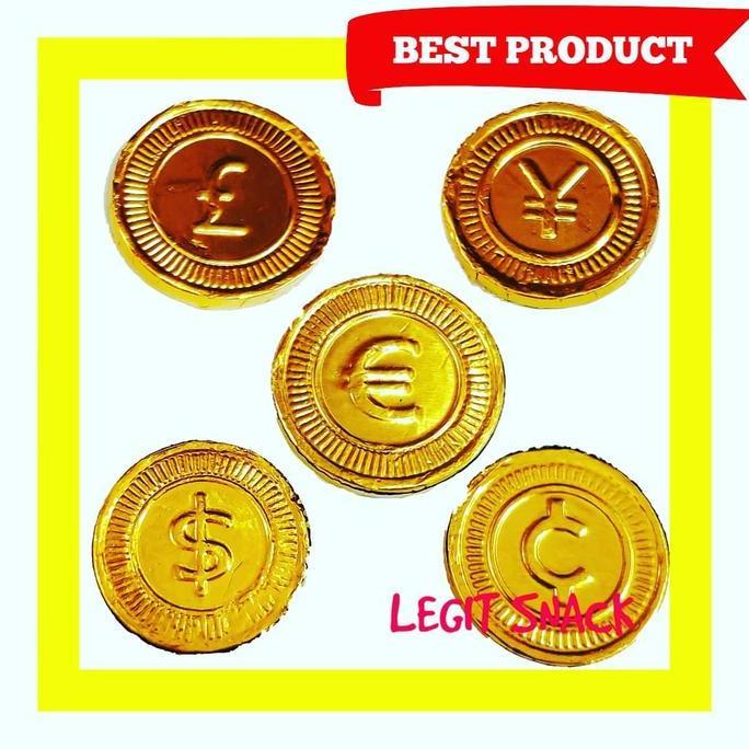 Coklat Koin Dollar Mata Uang Emas / Cokelat Coin Chocolate Gold 200Pcs