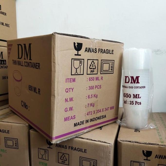 Thinwall Dm Mangkok Tinggi 650 Ml R - 650Ml R Tinggi - 300 Set