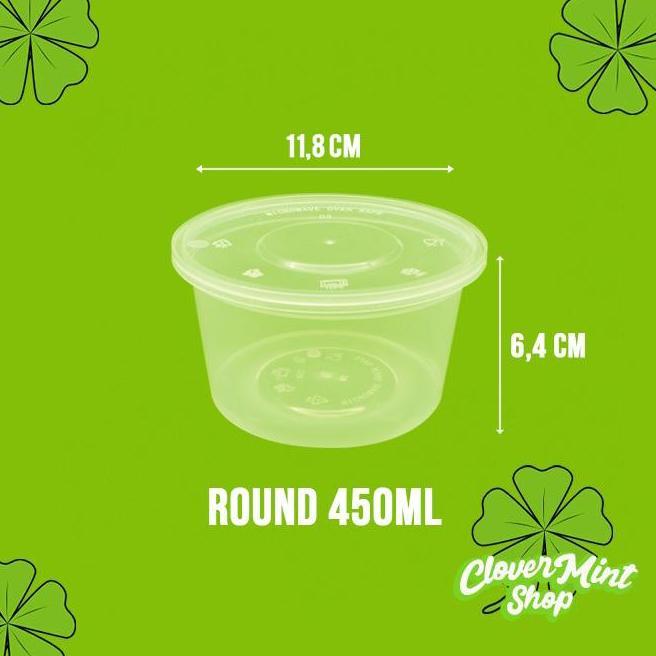 Mangkuk Plastik 450 Ml (500Pcs)/Bowl/Kotak Makan/Thinwall/Cup Plastik