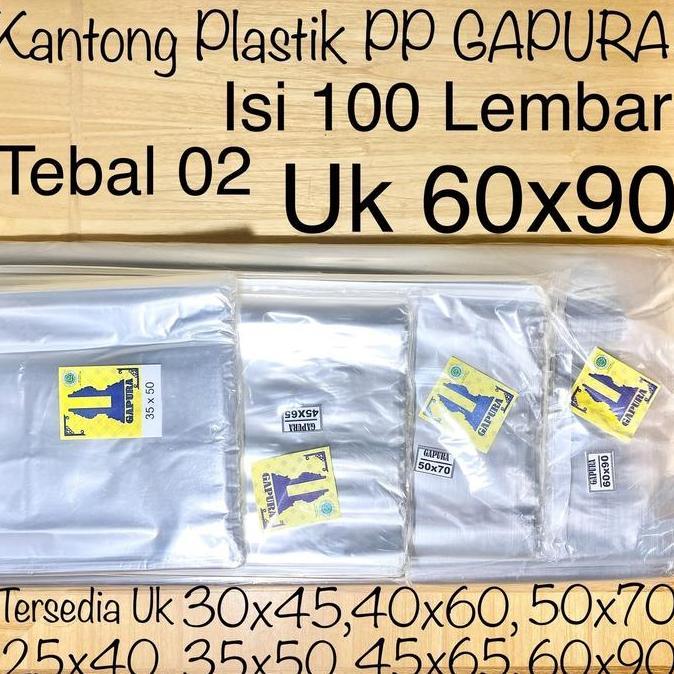 [Isi100] Plastik Laundry Gapura 60x90 Tebal 02 / Kantong Plastik PP 60x90x02 / Plastik Opp Tipis 60x